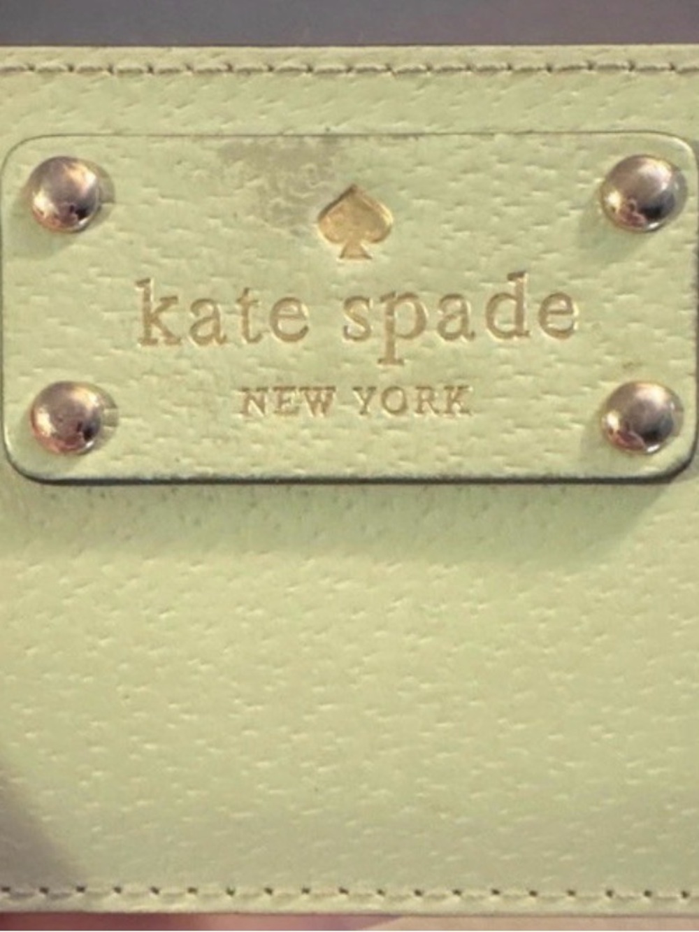 kate spade Pale Mint Leather Wallet with Gold Plate